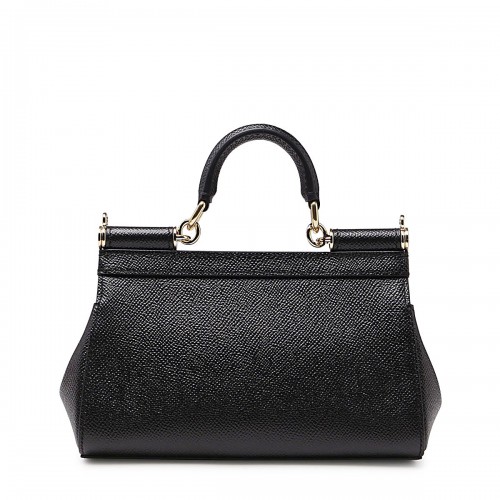 BLACK LEATHER SMALL SICILY BAG