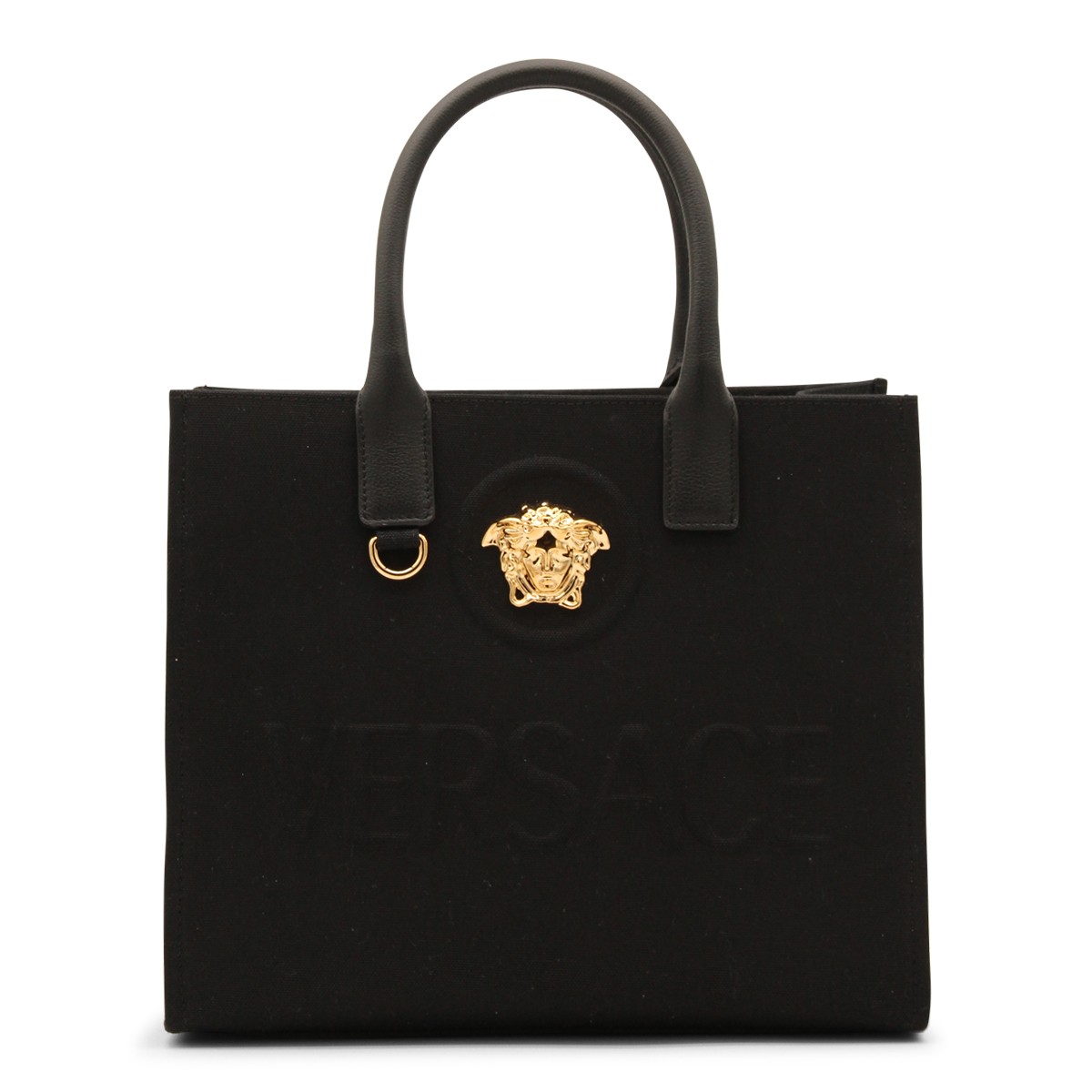 BLACK CANVAS LA MEDUSA TOTE BAG