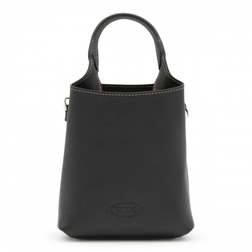 BLACK LEATHER HANDLE BAG