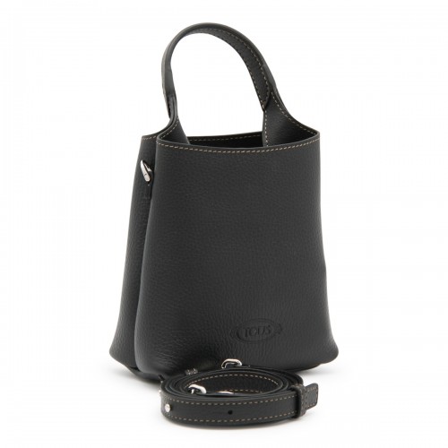 BLACK LEATHER HANDLE BAG