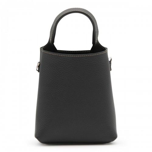 BLACK LEATHER HANDLE BAG