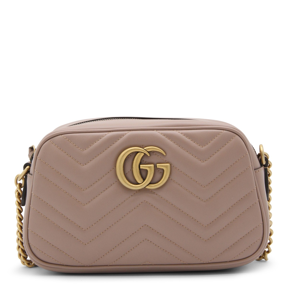 BEIGE LEATHER GG MARMON 2.0 SHOULDER BAG