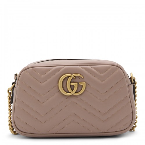 BEIGE LEATHER GG MARMON 2.0 SHOULDER BAG