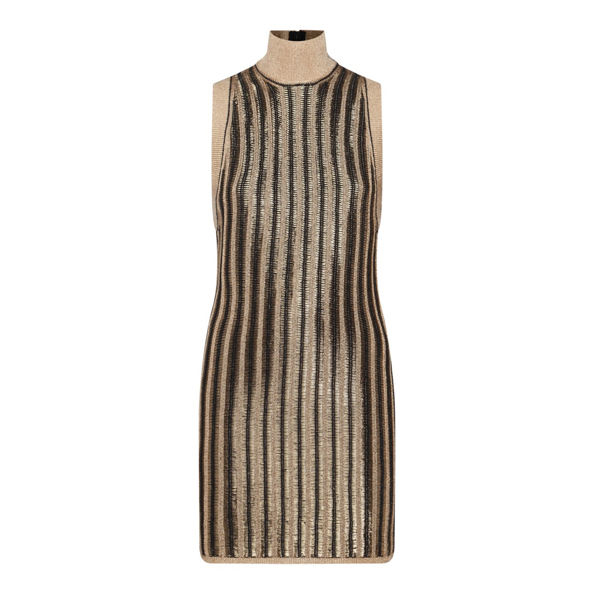 GOLD TONE WOOL MINI DRESS