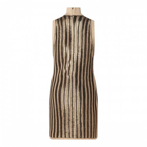 GOLD TONE WOOL MINI DRESS