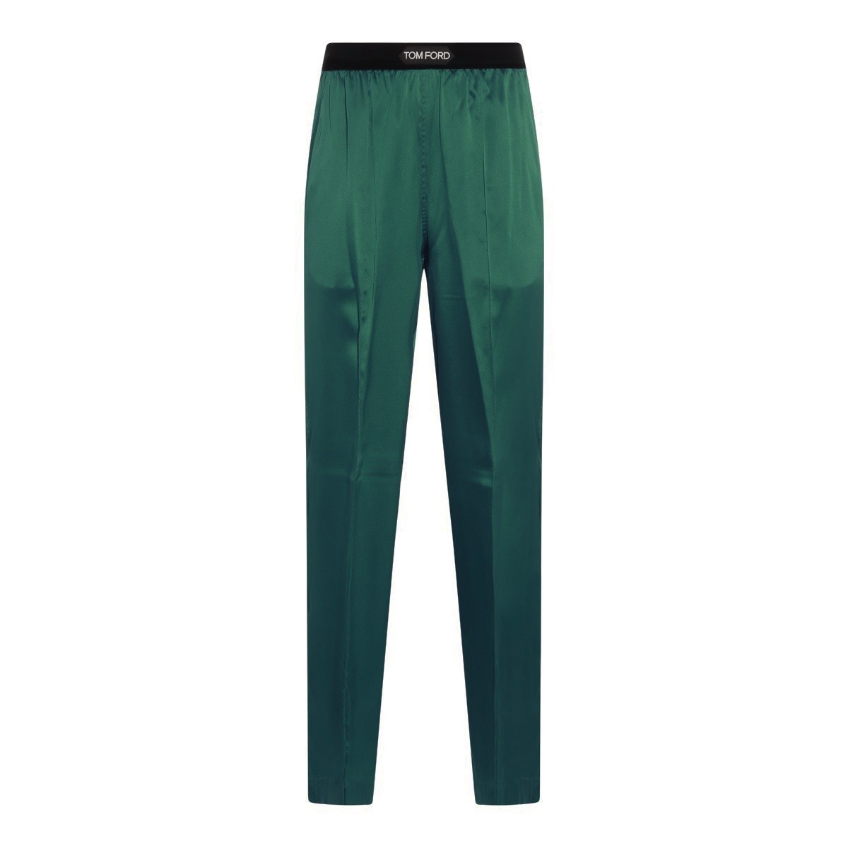 GREEN SILK PANTS