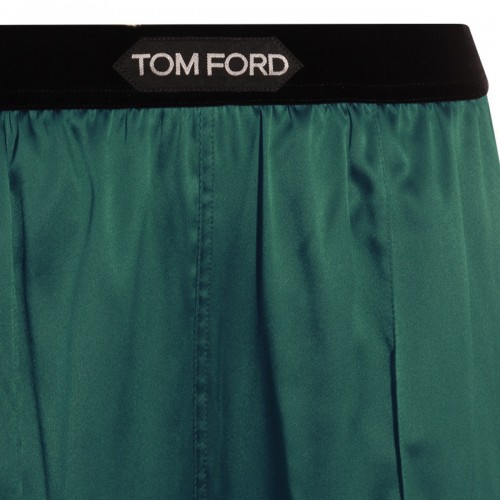 GREEN SILK PANTS