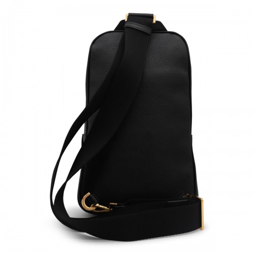 BLACK LEATHER CROSSBODY BAG