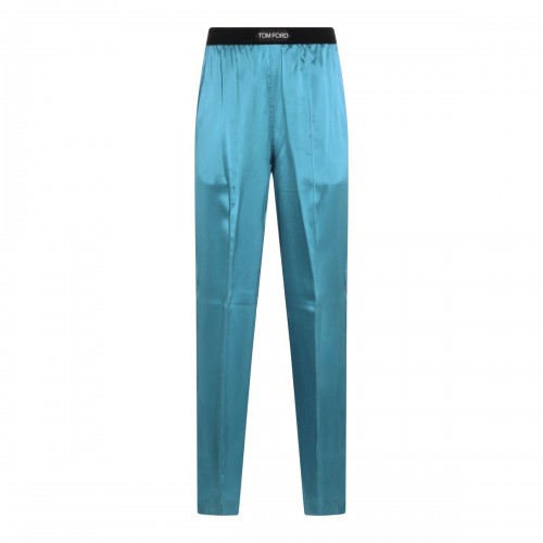 BLUE SILK PANTS