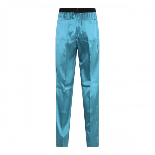 BLUE SILK PANTS