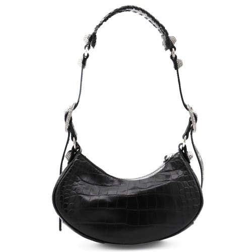 BLACK LEATHER LE CAGOLE XS SHOULDER BAG