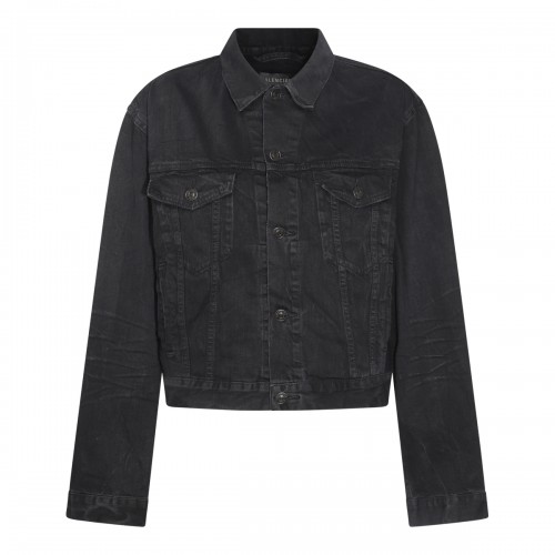 BLACK COTTON CASUAL JACKET