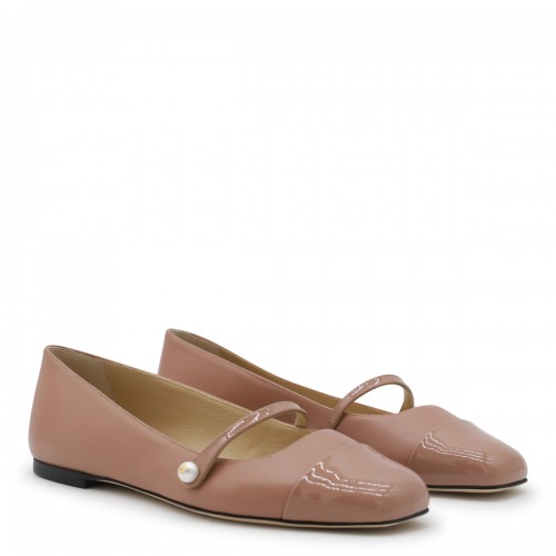 BEIGE LEATHER ELISA FLAT