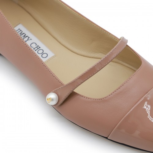 BEIGE LEATHER ELISA FLAT