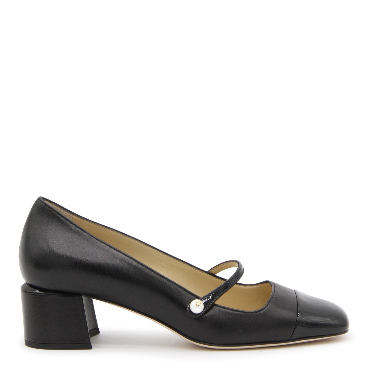 BLACK LEATHER ELISA PUMPS