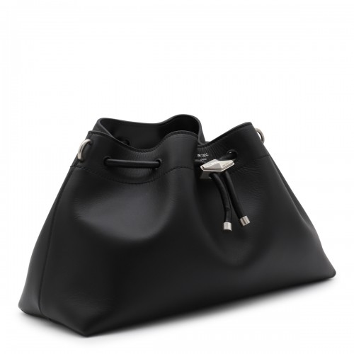 BLACK BON BON LEATHER TOP HANDLE BAG