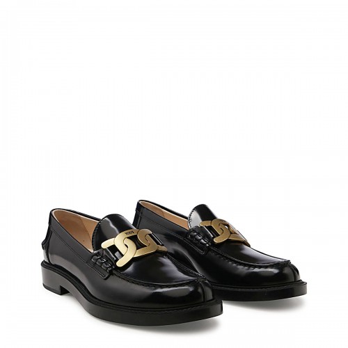 BLACK LEATHER LOAFERS