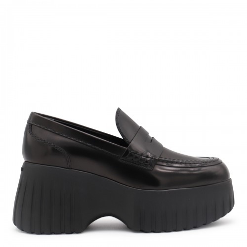 BLACK LEATHER LOAFERS