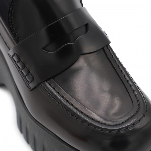 BLACK LEATHER LOAFERS