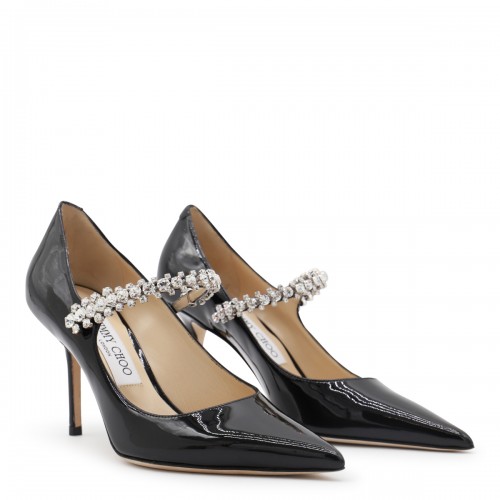 BLACK LEATHER BING 85 PUMP