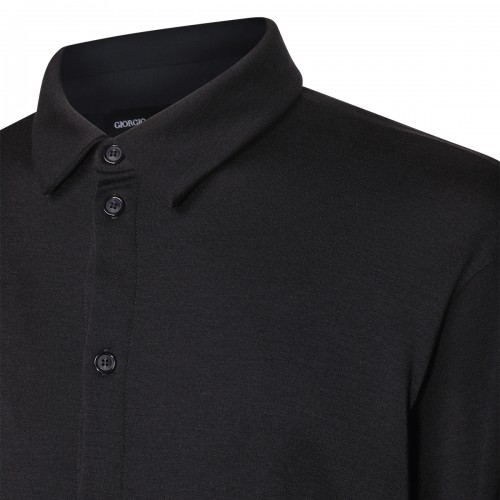 BLACK WOOL SHIRT