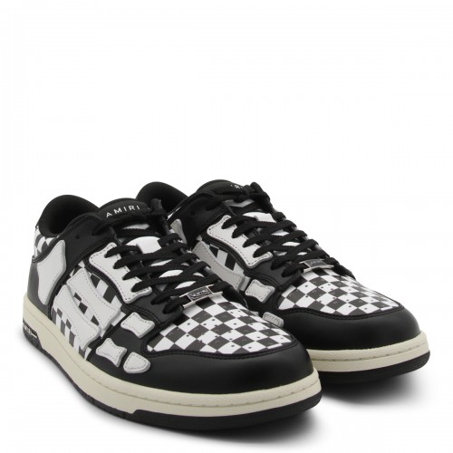 BLACK AND WHITE LEATHER SNEAKERS