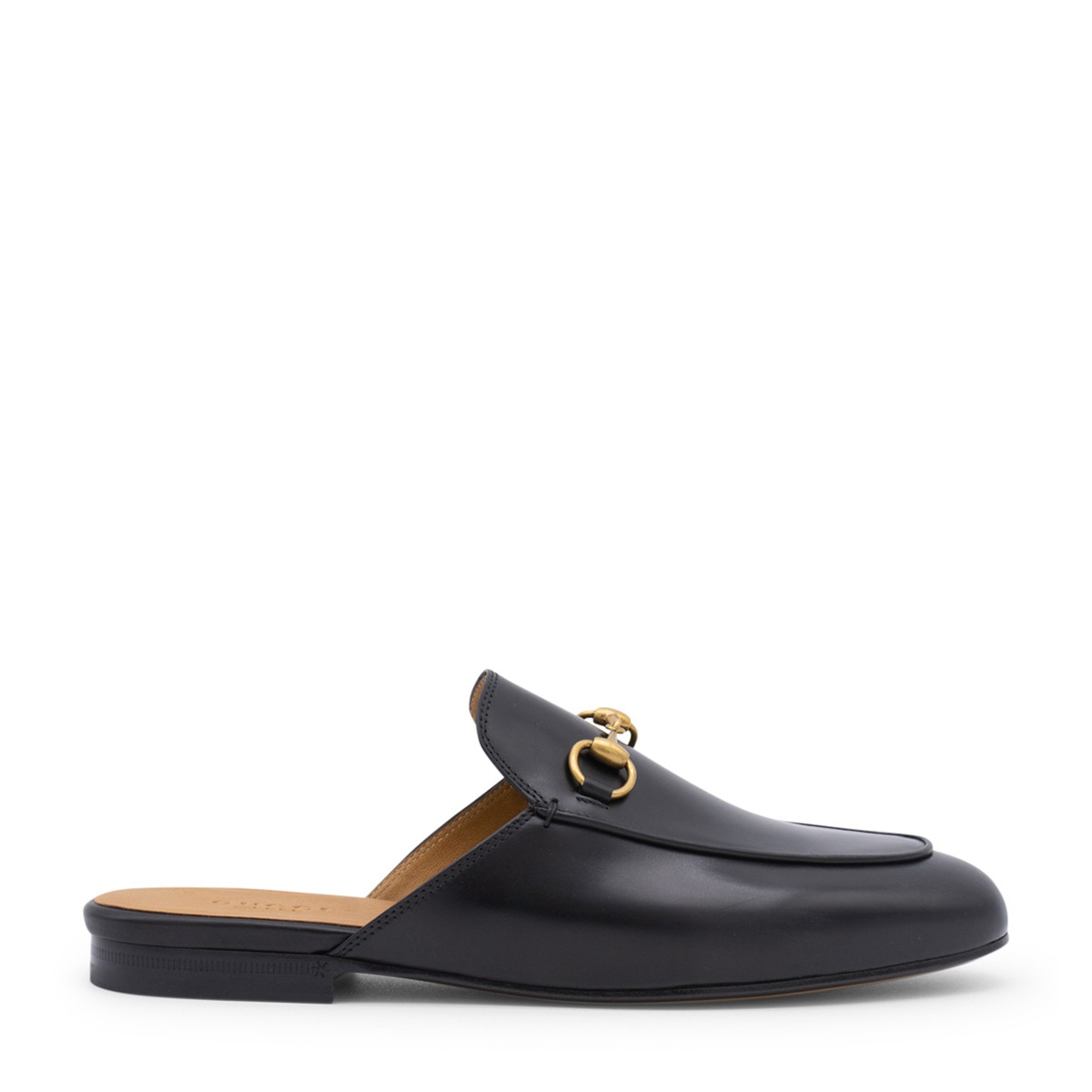 BLACK LEATHER PRICETOWN SLIPPERS