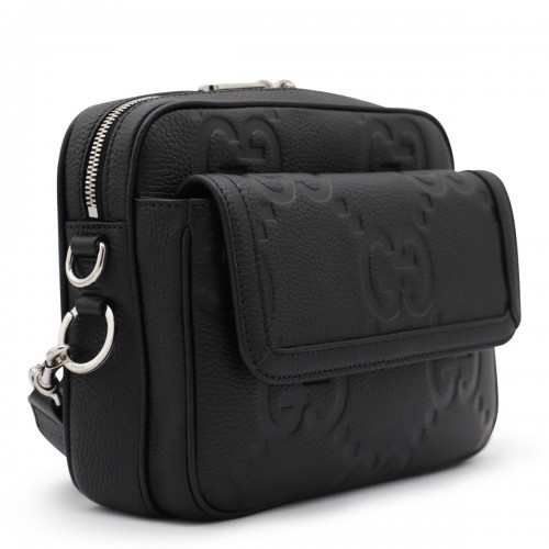 BLACK LEATHER CROSSBODY BAG