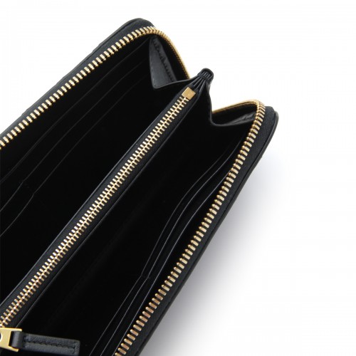 BLACK GOLD LEATHER INTRECCIATO WALLET