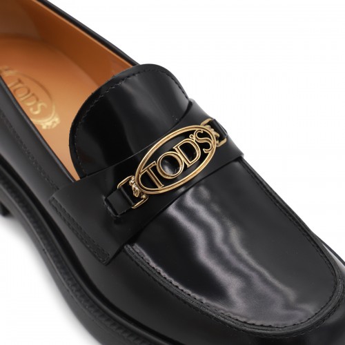 BLACK LEATHER LOAFERS