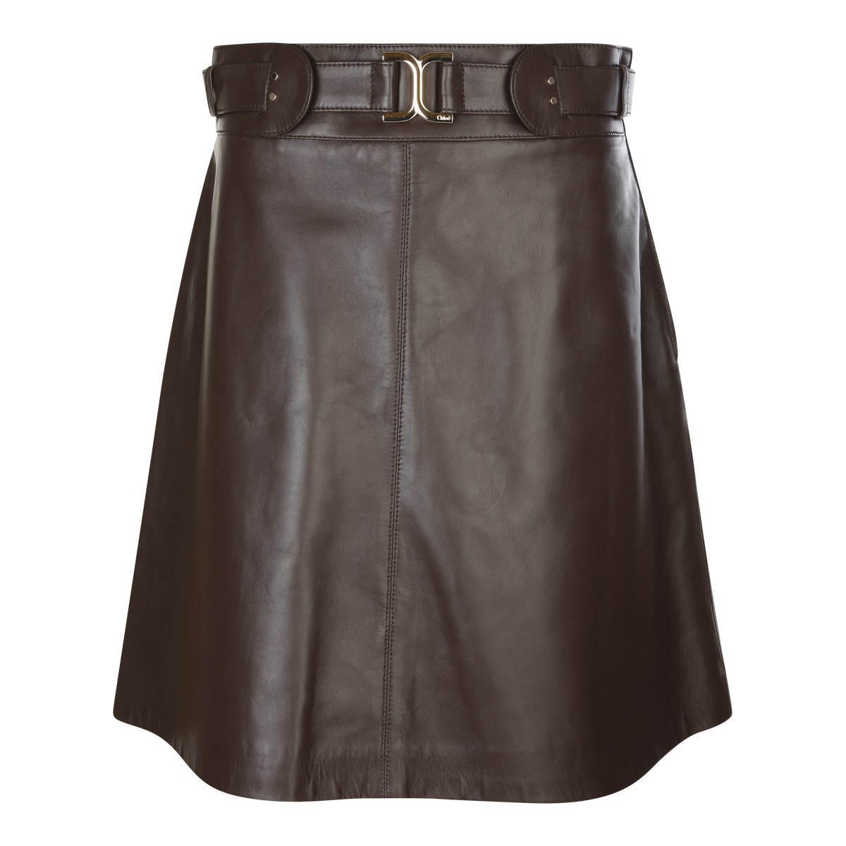 BROWN LEATHER SKIRT