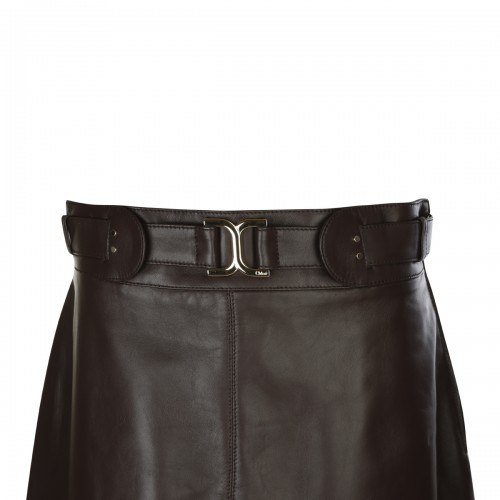 BROWN LEATHER SKIRT