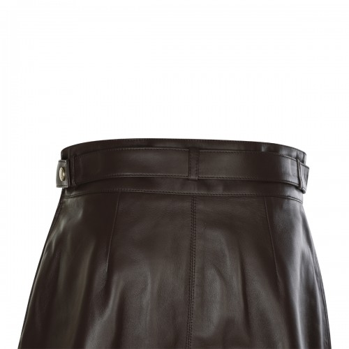 BROWN LEATHER SKIRT