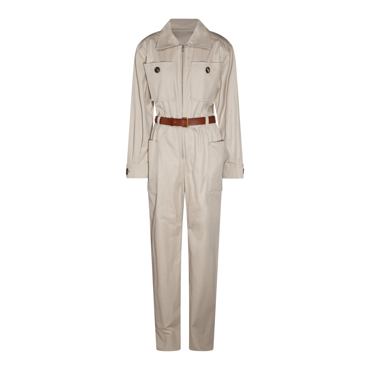 BEIGE COTTON JUMPSUITS