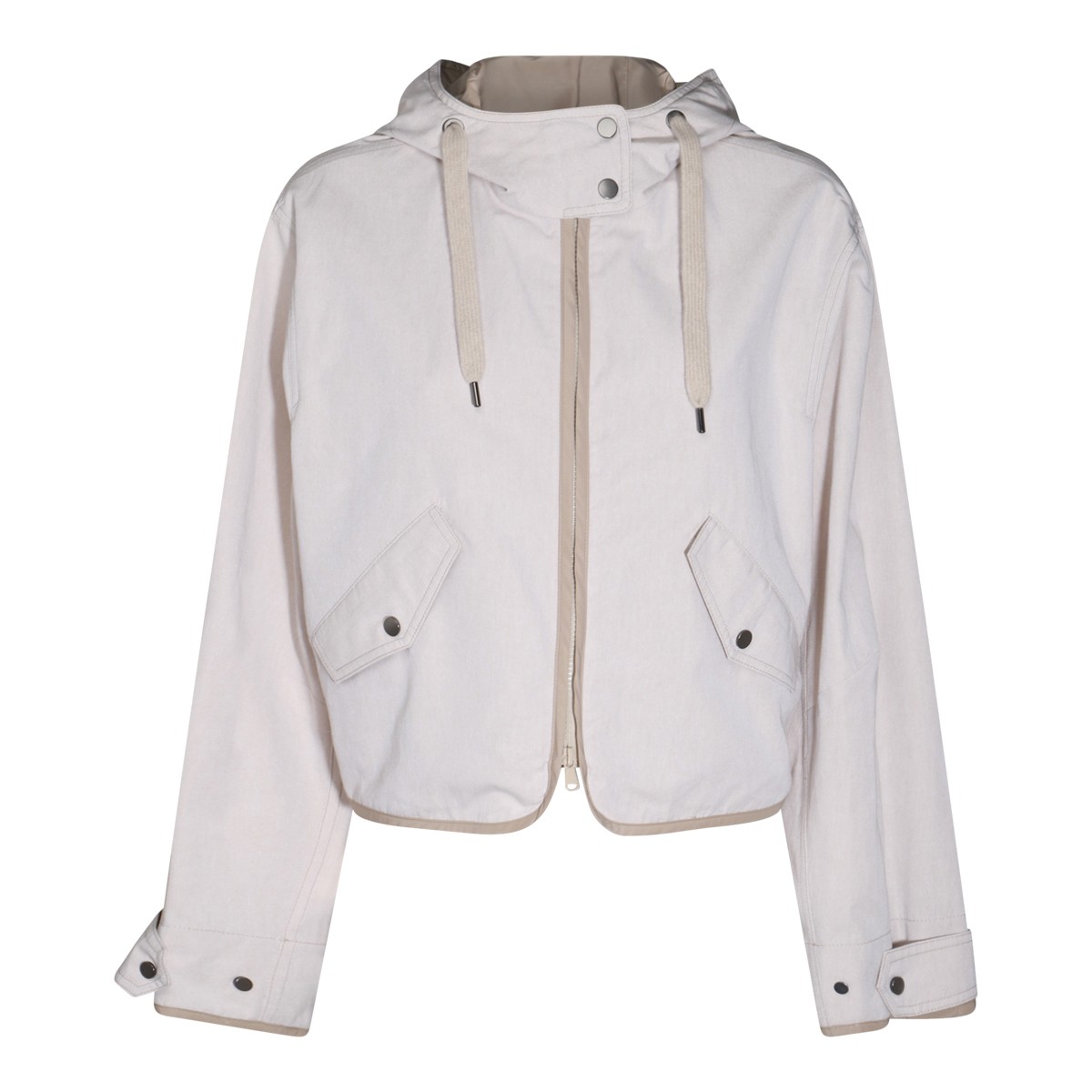 BEIGE COTTON DOWN JACKET