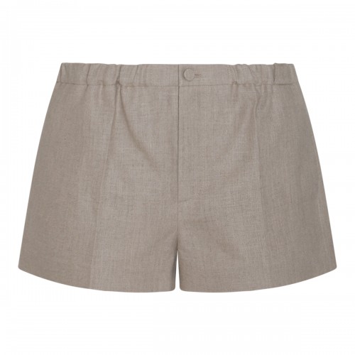 BEIGE LINEN SHORTS