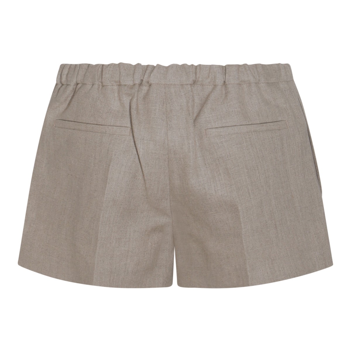 BEIGE LINEN SHORTS