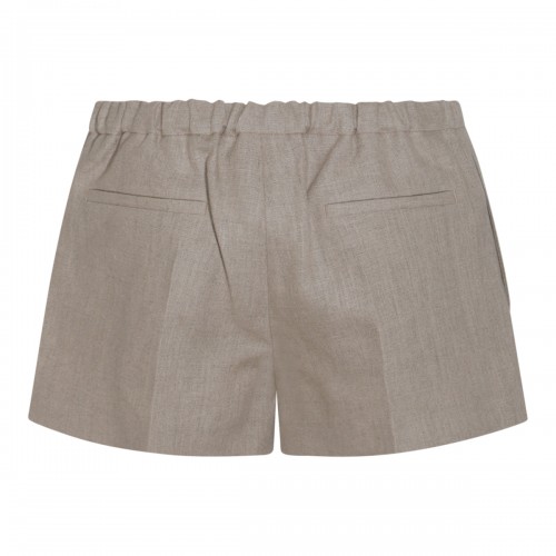 BEIGE LINEN SHORTS