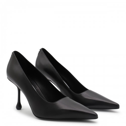 BLACK LEATHER IXIA 80 PUMPS