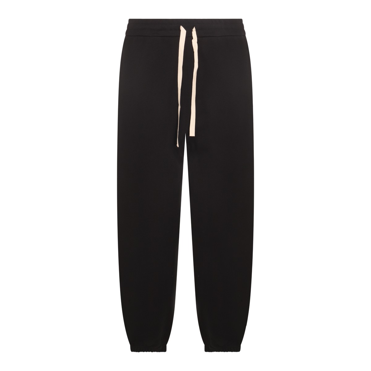 BLACK COTTON TRACK PANTS