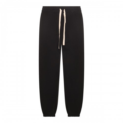 BLACK COTTON TRACK PANTS