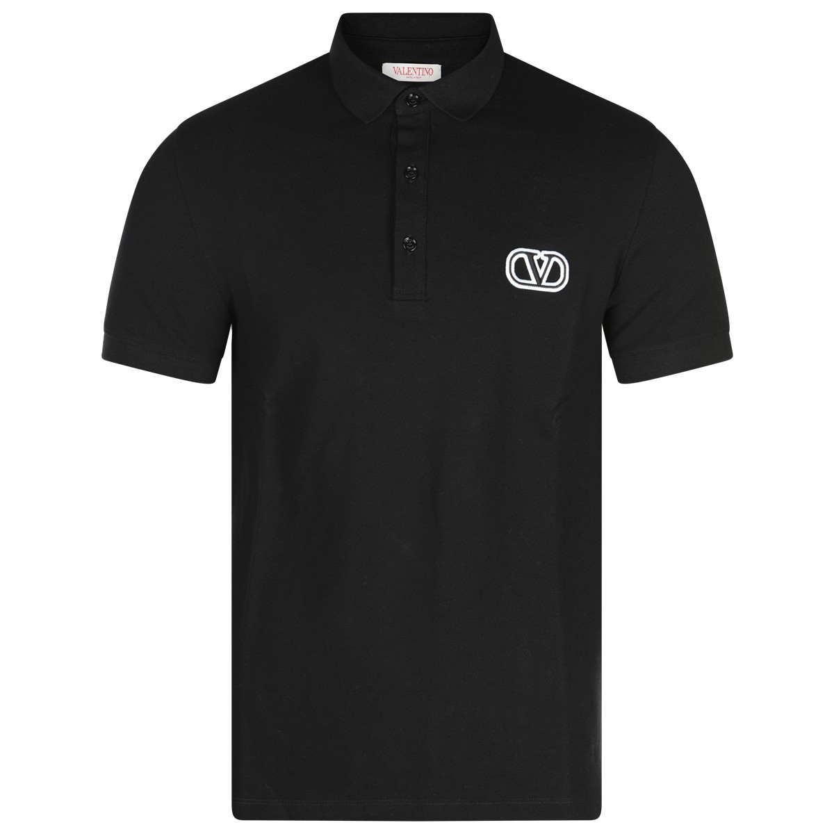 BLACK COTTON POLO SHIRT