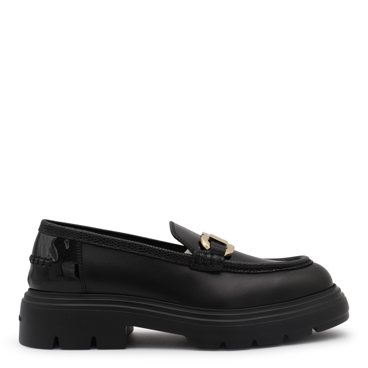 BLACK LEATHER LOAFERS