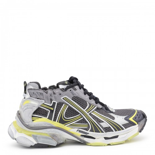 GREY AND YELLOW RUNNER SNEAKERS