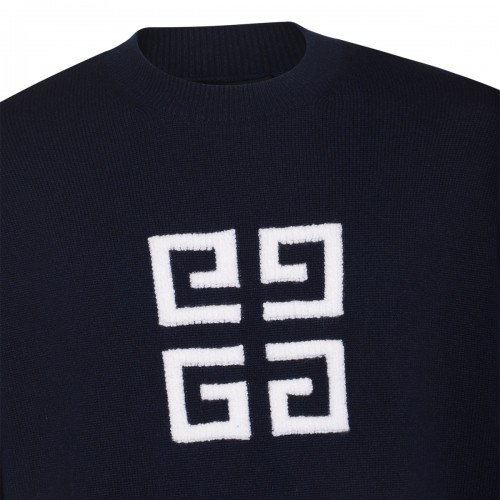 NAVY BLUE WOOL KNITWEAR