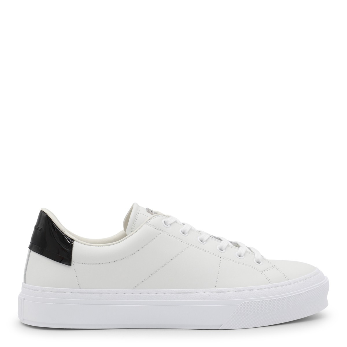 WHITE AND BLACK LEATHER SNEAKERS