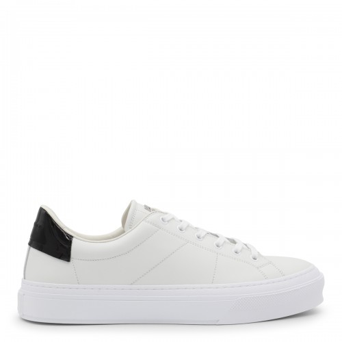 WHITE AND BLACK LEATHER SNEAKERS