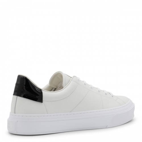 WHITE AND BLACK LEATHER SNEAKERS