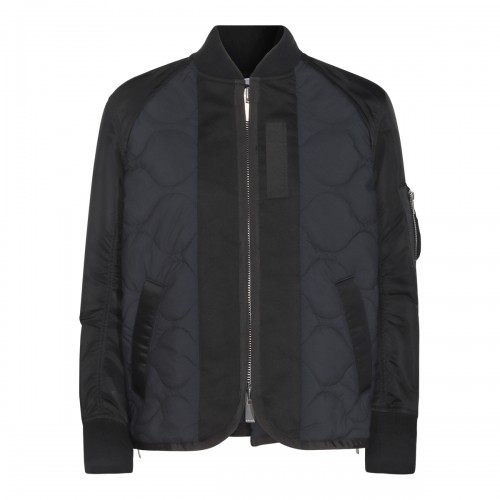 Sacai – Black And Blue Nylon Casual Jacket 1