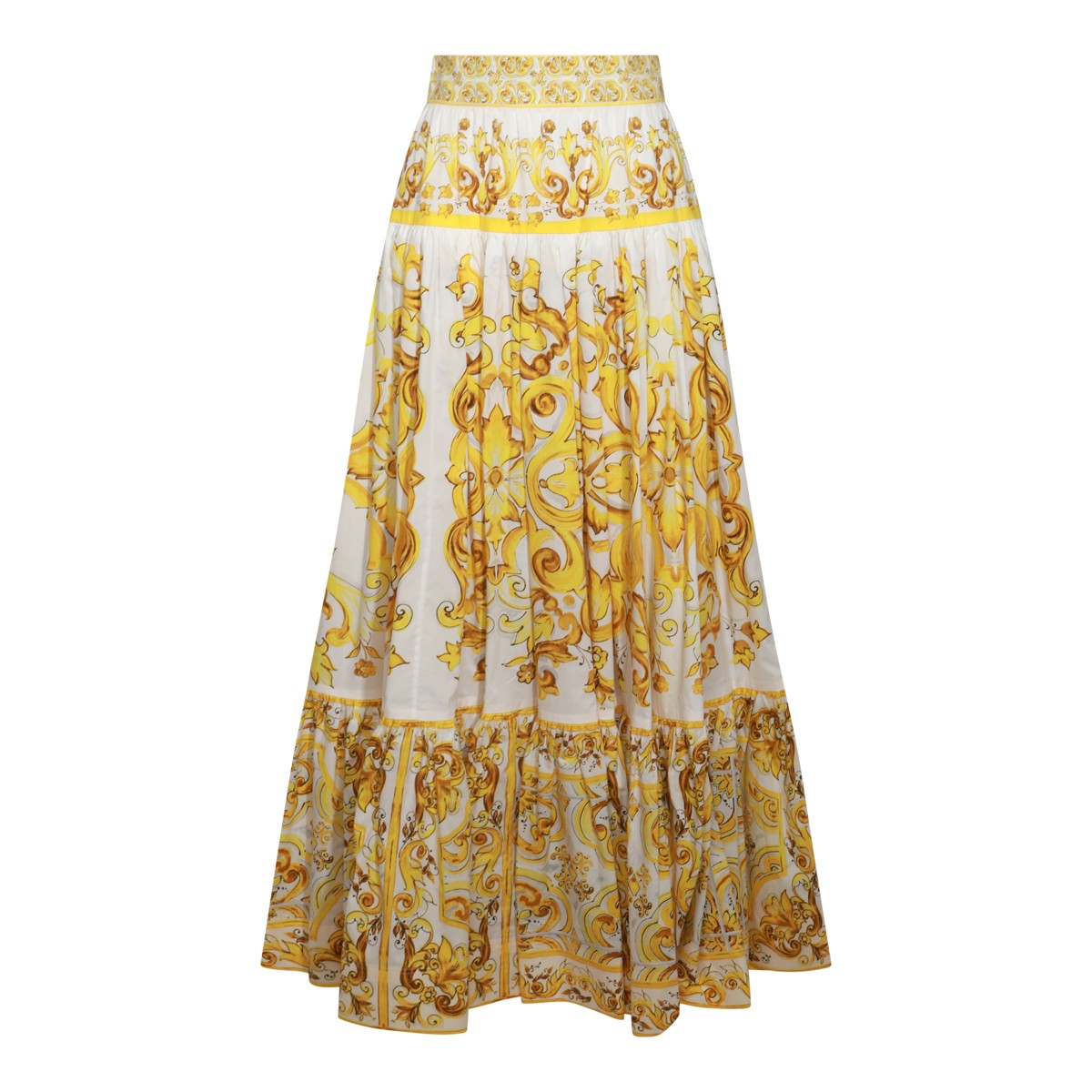 WHITE AND YELLOW SKIRT